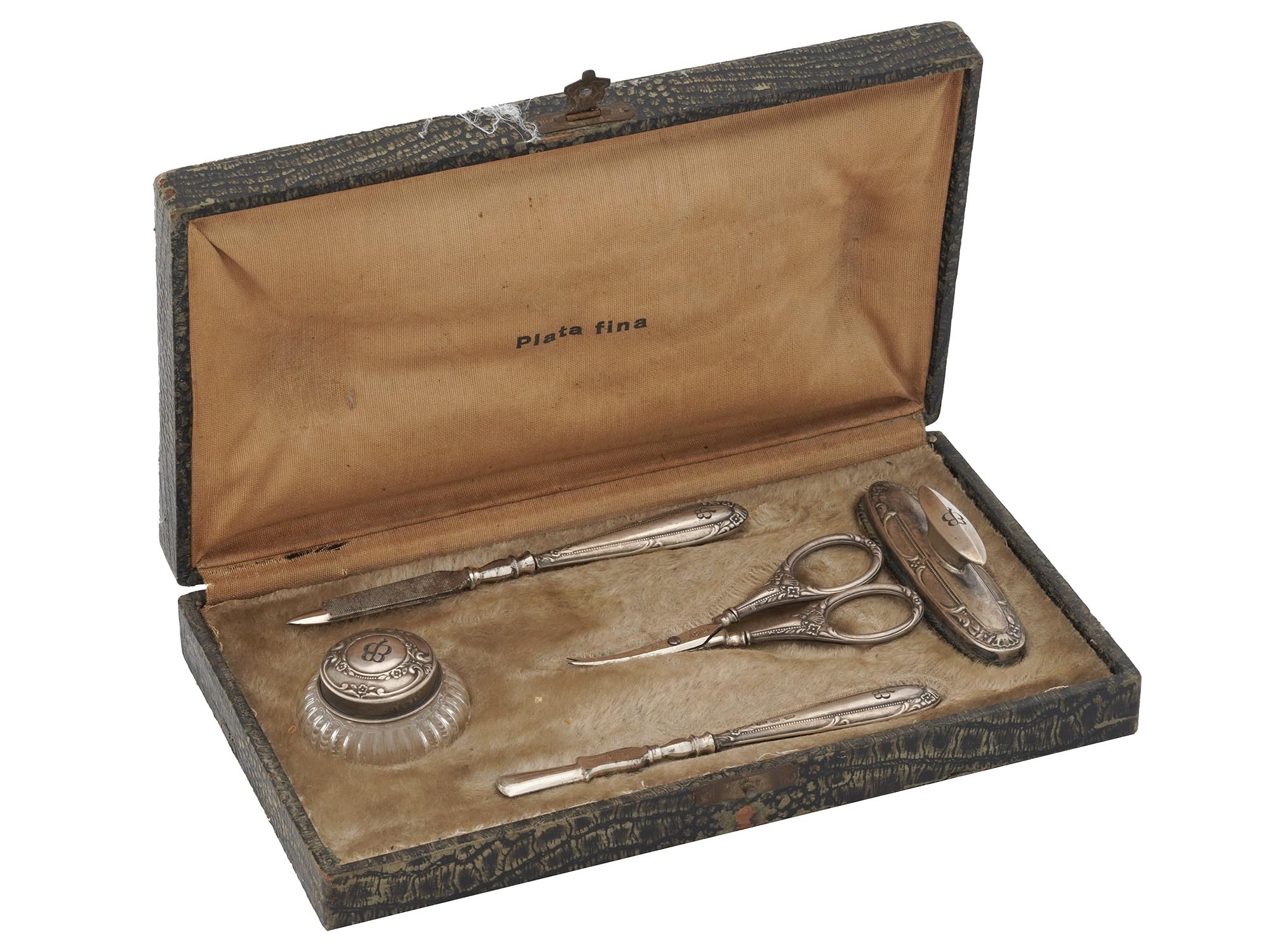 WWII NAZI GERMAN SILVER MANICURE SET OF EVA BRAUN PIC-0